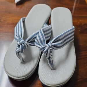 Striped Blue and White Women's Sandals